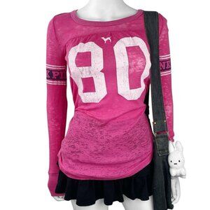 00s 2010s Mcbling Victoria's Secret PINK Burnout Long Sleeve Sz XS/S